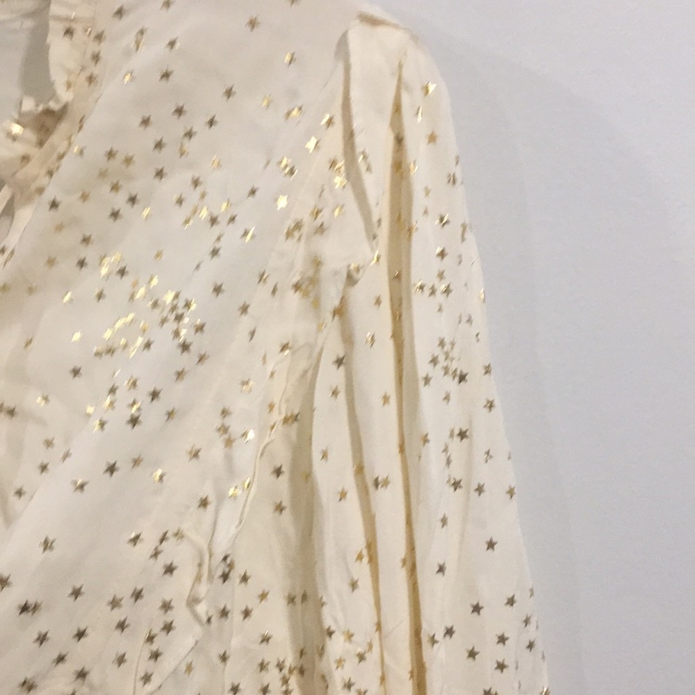 SOLITAIRE Long Sleeves ⭐️ Print Ruffle Top Size M - Picture 7 of 11